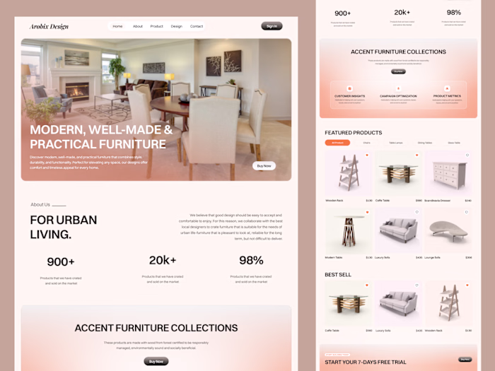 High-Converting E-commerce UI for Luxury Furniture Brand
