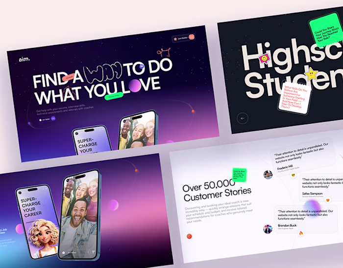 Aim - Landing page design