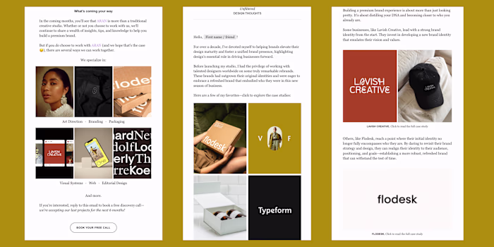 ARAN Creative Studio | Email workflow copy and strategy