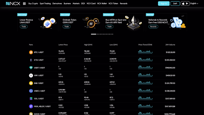 NCX Exchange
Built a custom exchange