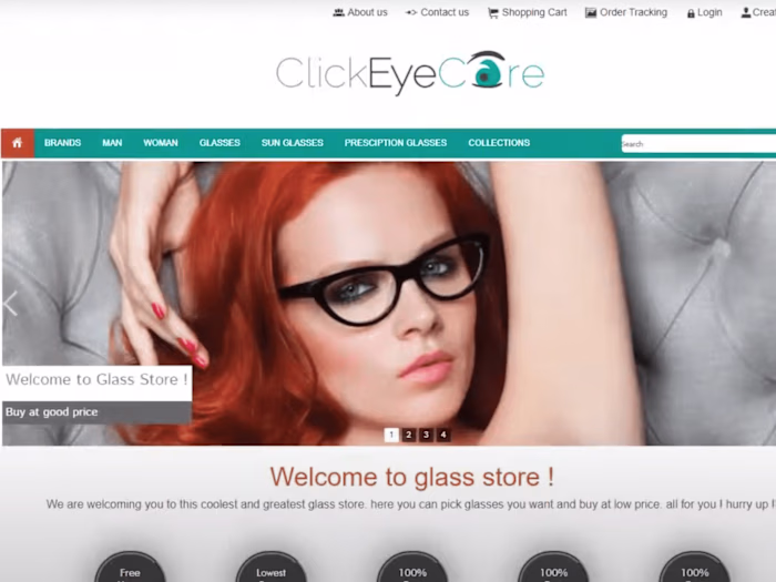 Glass store web design