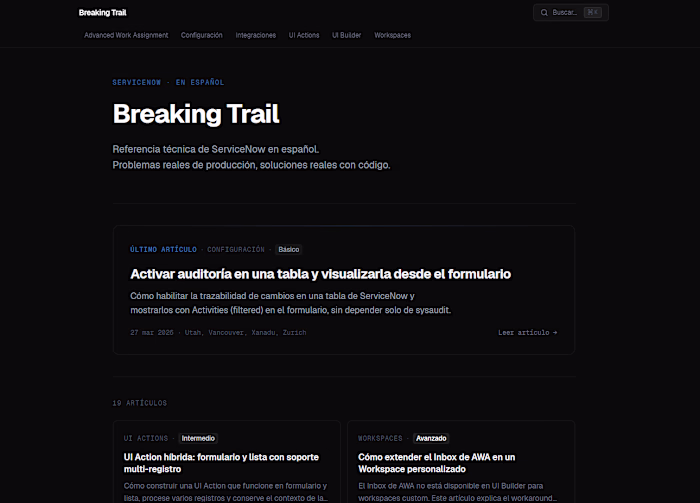 Technical reference for Servicenow