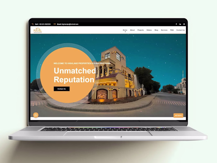 A construction company website