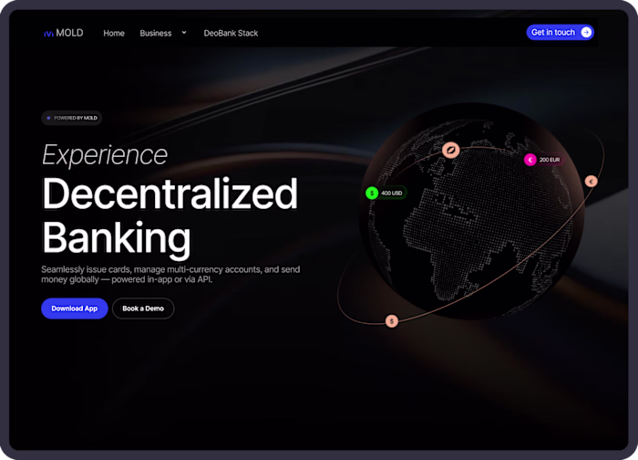 Mold — Premium Deobank Landing Page (Fintech / Web3 UI Design)