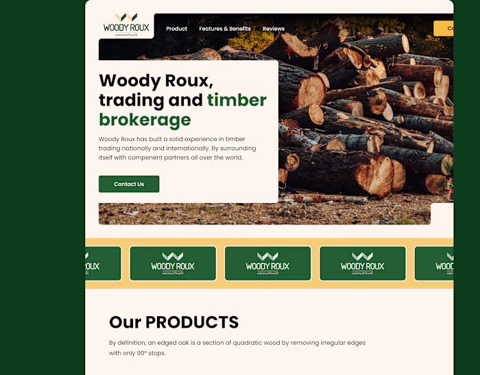 Woody Roux Landing Page UI Design & Webflow Development 