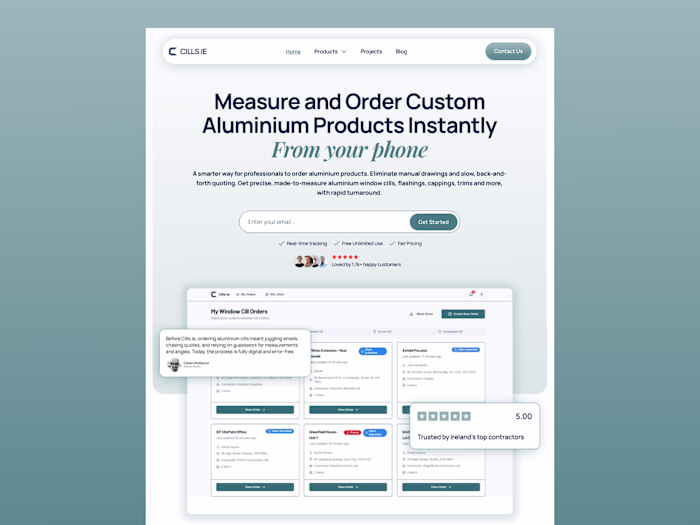 Cills.ie Digital Aluminium Ordering Platform Web Development