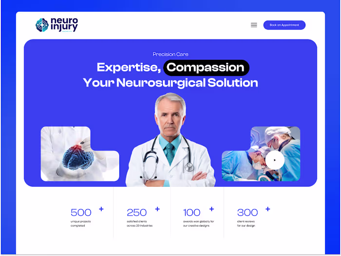Neuro injury Website UI UX 