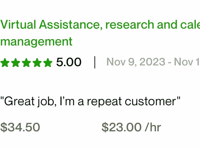 Virtual Assistance, research and calendar management