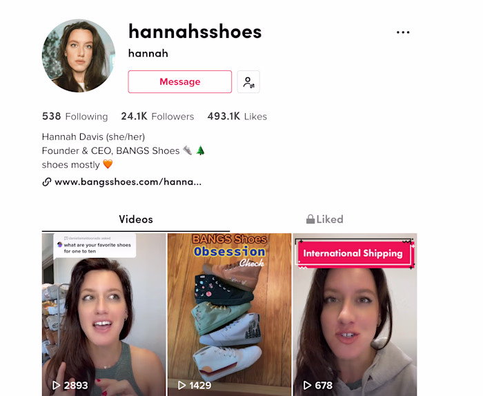 Bangs Shoe's Founder TikTok Growth