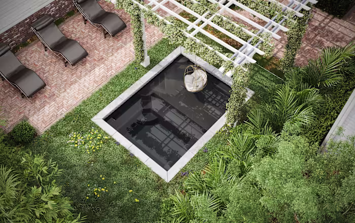 Margarita Beach Pool 3d Rendering