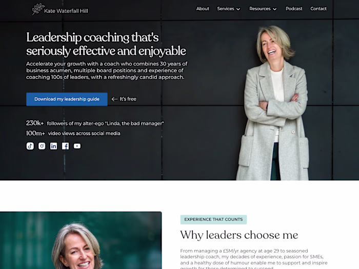 Leadership Coach Website • Design & Development