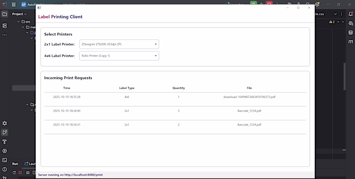 Javafx - Label Printing Desktop App with REST API Integration