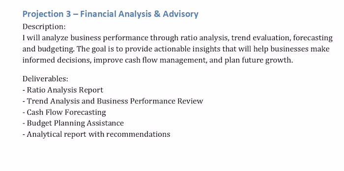 Financial Analysis & Advisory