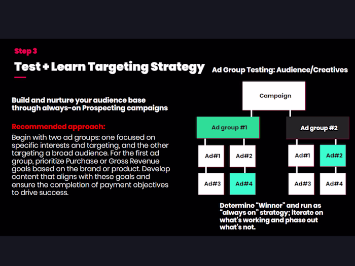 TikTok Ads Test, Learn, and Targeting Strategy
