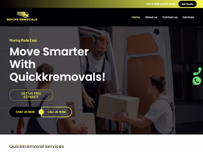 Moving company website design