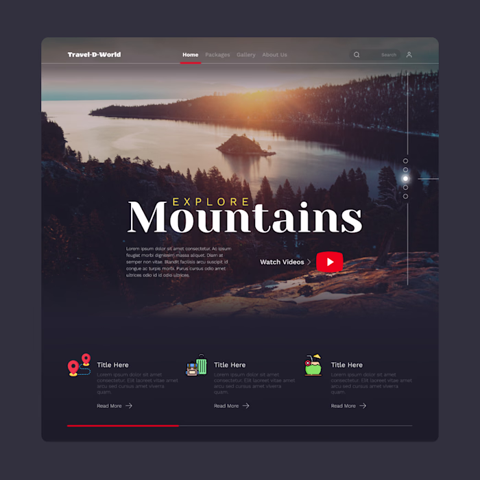 Travel-D-World - Landing Page on Behance