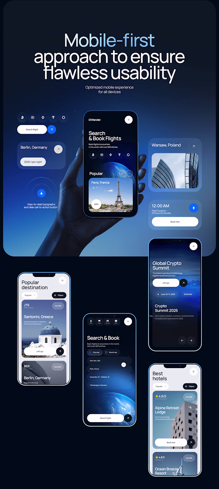 Flight & Travel Booking Platform (Web & Mobile UI)