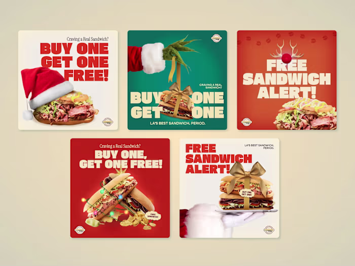 Holiday Ad Creative Design for Gene's Grinders