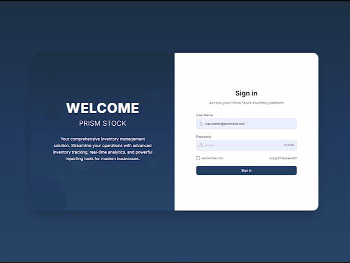 Prism Stock Multi-Tenant SaaS System
