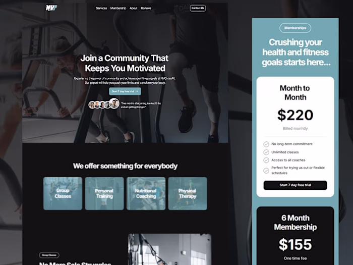 NV Fitness - Framer Landing Page
