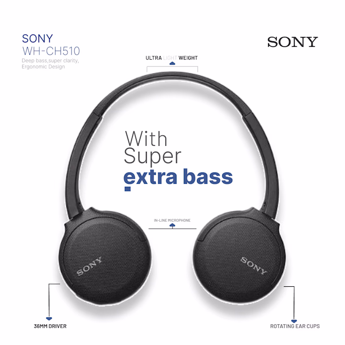 GRAPHIC DESIGN FOR SONY WH-CH510 HEADPHONES.
