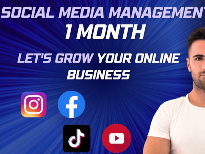 You will get 1 month of amazing Social Media Management