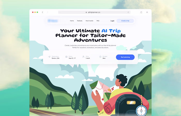 Trip Planner Landing Page