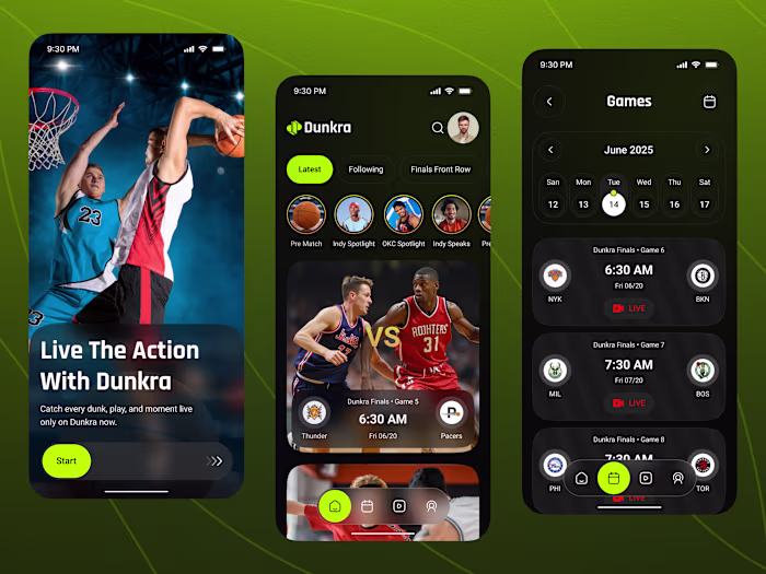Live Games & Scores App UI