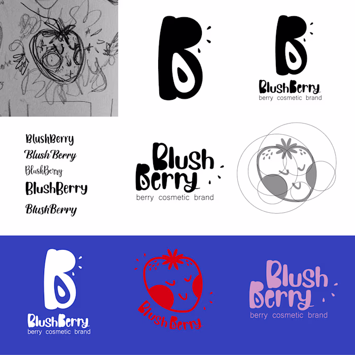 BlushBerry teenage cosmetic make up brand identity 