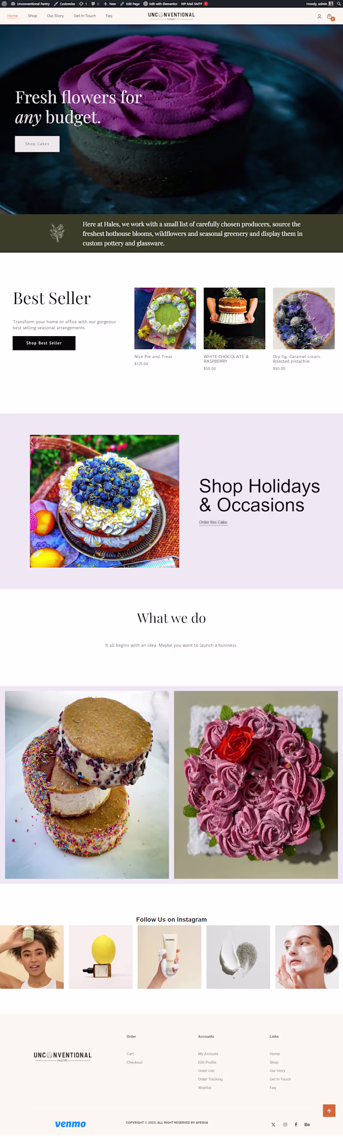 WordPress Date and Time Delivery Website