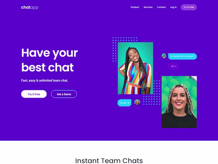 Chat App Landing Page Design