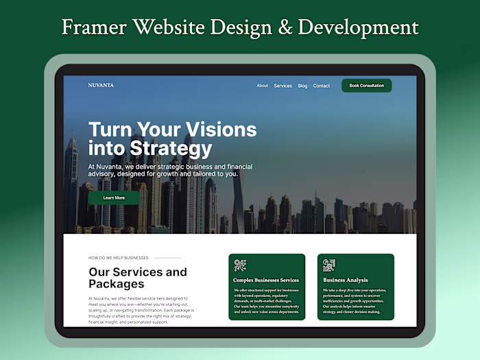 Figma Design & Framer Website Development for Nuvanta 