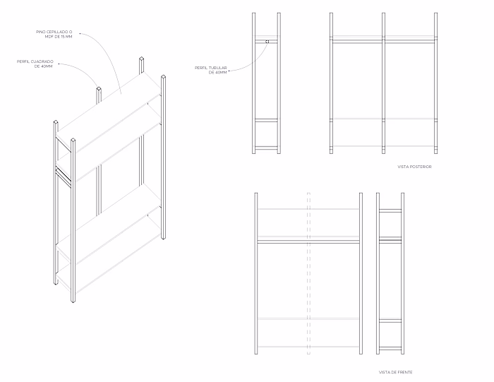 Diseño de Interiores - Mobiliario para taller de vestuario