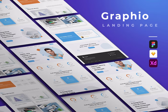 Graphio Landing Page UI/UX Design For Web Designers Portfolio