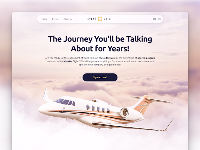 EventGate - Landing page for a travel agency