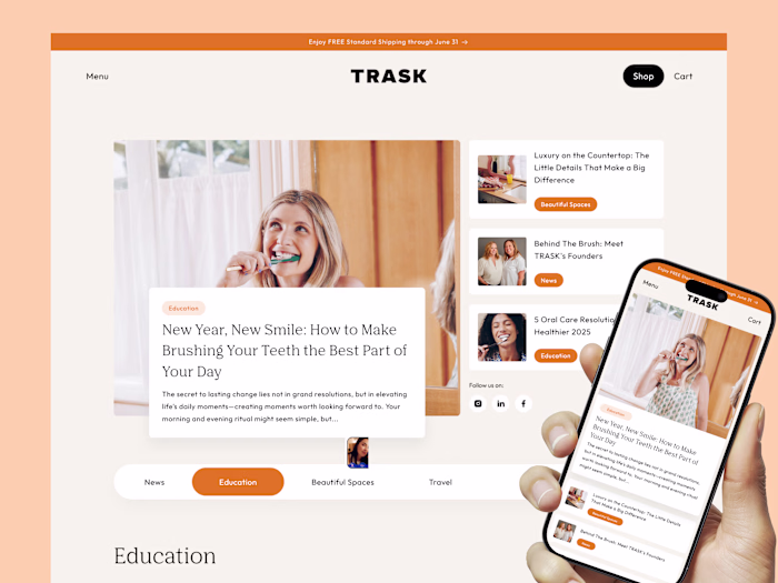 shopify blog page and blog inner page