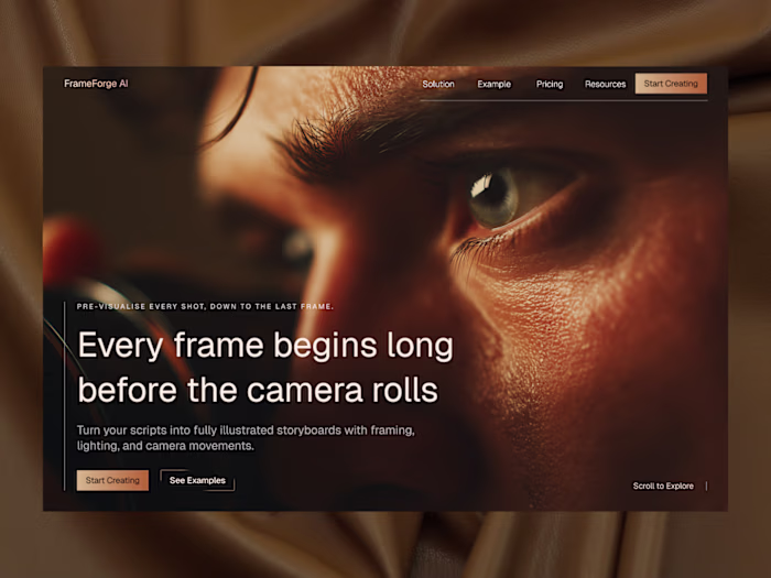 FrameForge AI - Hero Section 