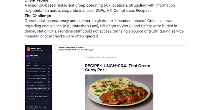 AI Chatbot Implementation for Restaurant Group