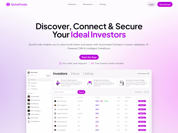AI-Driven Investor Outreach & CRM Platform — QuickFunds.ai