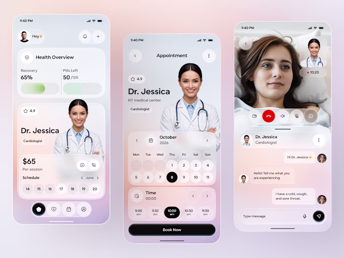 Expert UI Design for Telemedicine & Doctor Booking Apps
