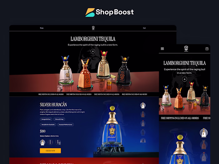 Sales Page for Lamborghini Tequila