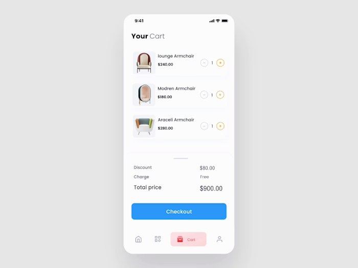 E commerce mobile app
