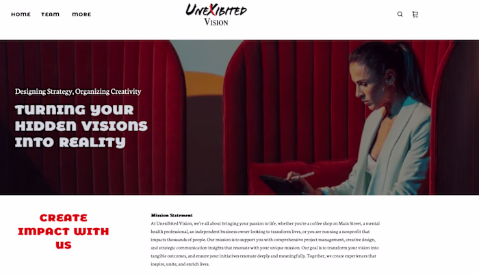 Unexibited Vision Website