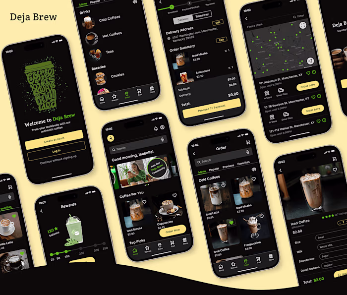 Deja Brew (Cafe App) - UX/UI Case Study :: Behance