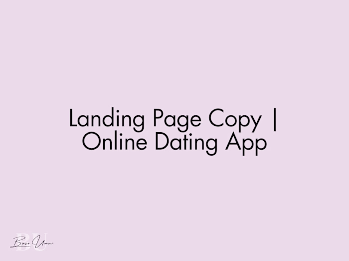 👩‍❤️‍💋‍👩 Landing Page Copy | Online Dating