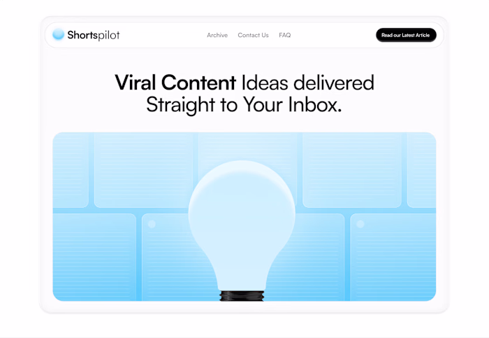 ShortsPilot – Landing Page UI/UX Design