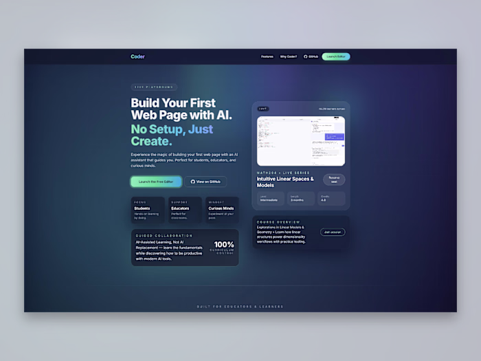 New landing page design for a back burner project from the s...