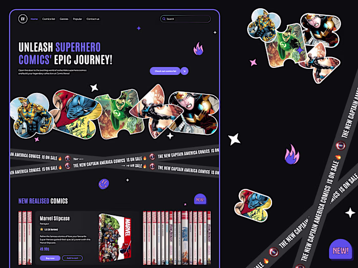Concept design for an e-commerce site of the collectible sup...