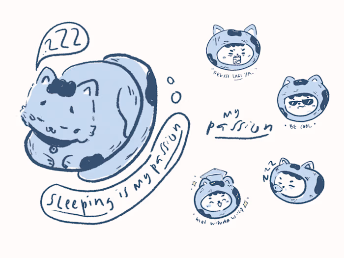 Sleepy(head) Cat | Illustration Project