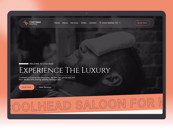 Barber Shop & Saloon Landing Page Redesign
